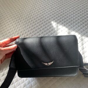 NEW Zadig & Voltaire Lolita Wings Black Leather Crossbody Bag NWOT